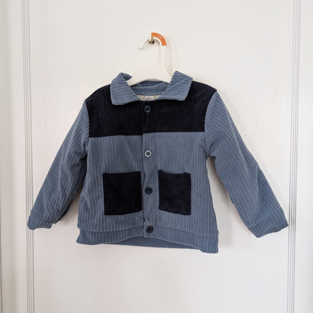 Blue and Black Corduroy Jacket